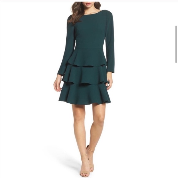 Eliza J Ruffle Fit & Flare Dress Size 4